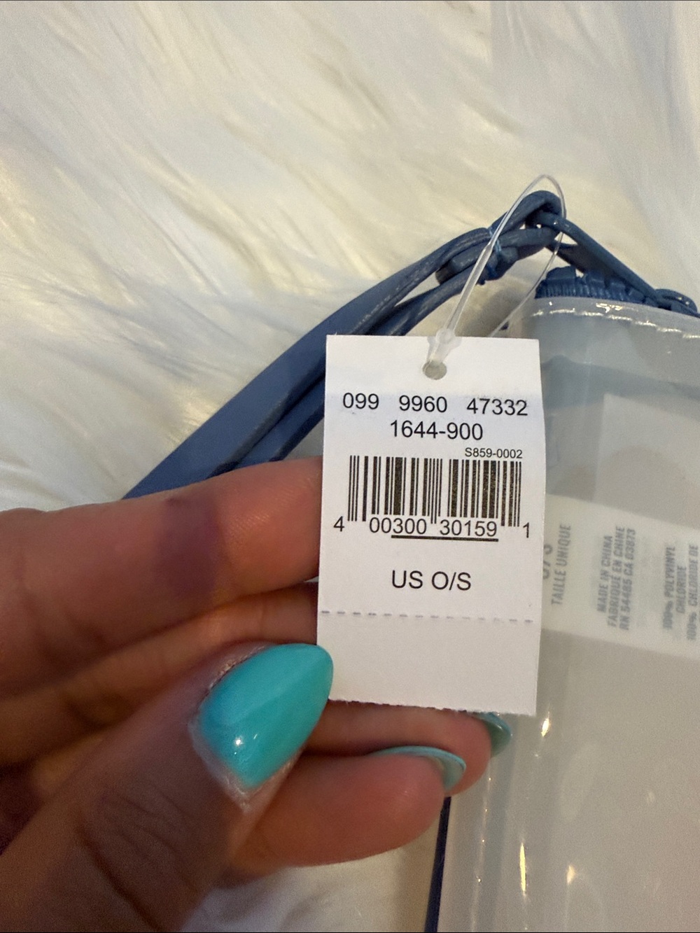 aerie Clear Plastic Swimsuit Pouch with Navy Trim - Picture 2 of 10